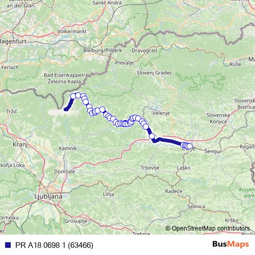 PR A18 0698 1 (63466) bus Line Map