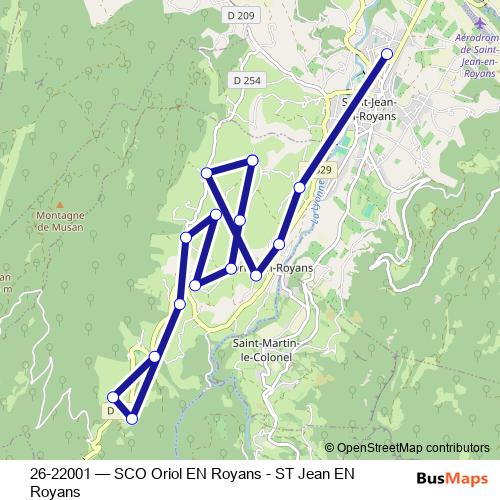 26-22001 bus Line Map