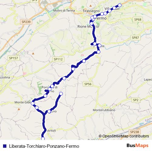 Liberata-Torchiaro-Ponzano-Fermo bus Line Map