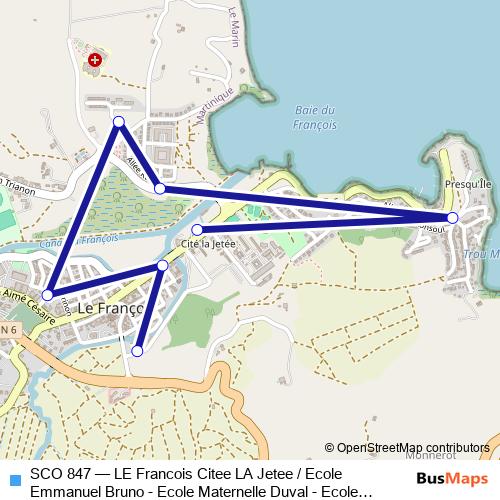 SCO 847 bus Line Map