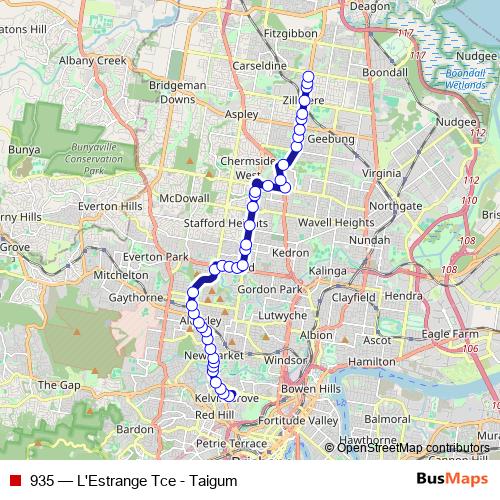 935 bus Line Map