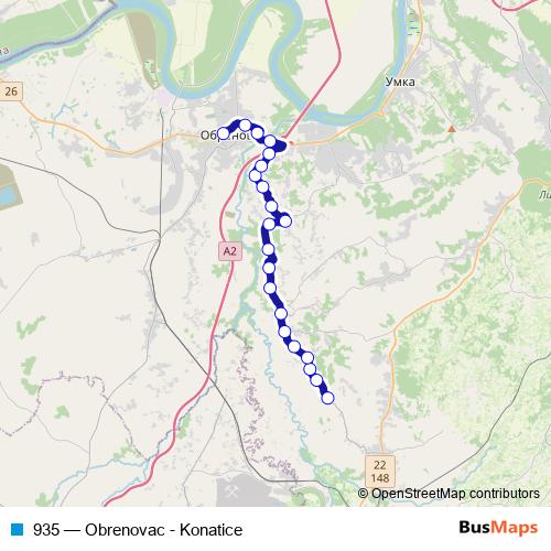 935 bus Line Map