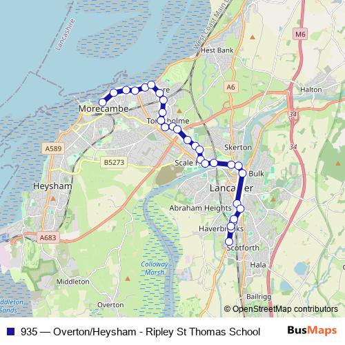 935 bus Line Map