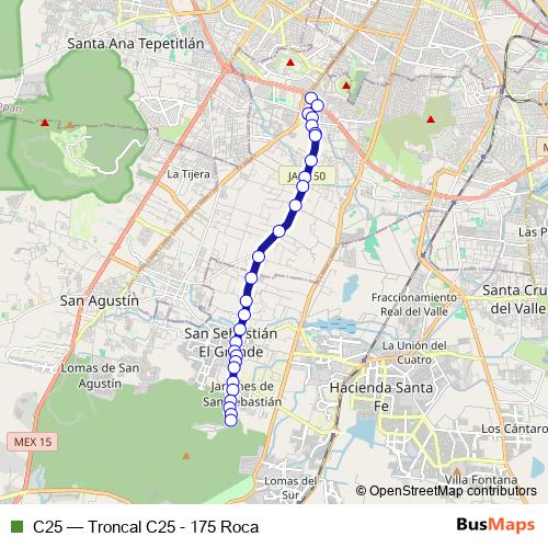 C25 bus Line Map