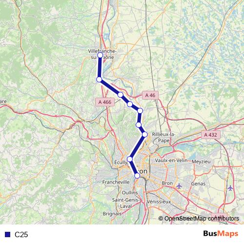 C25 bus Line Map
