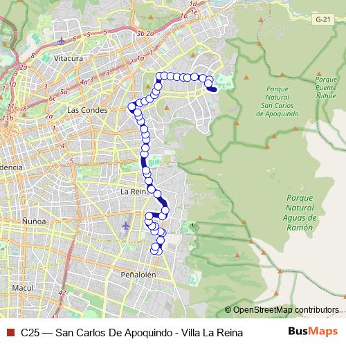 C25 bus Line Map