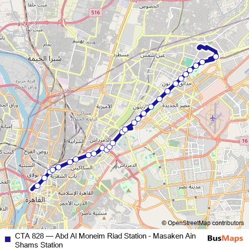 CTA 828 bus Line Map