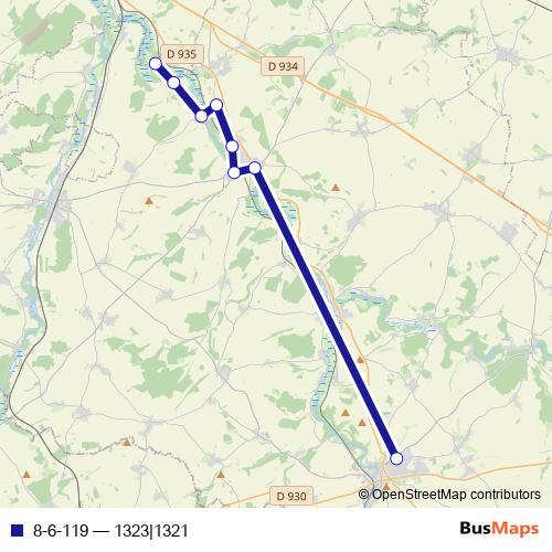 8-6-119 bus Line Map