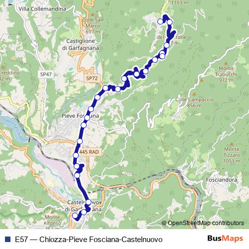 E57 bus Line Map