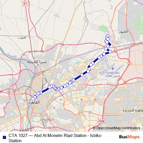 CTA 1027 bus Line Map