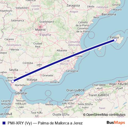 PMI-XRY (Vy) air Line Map