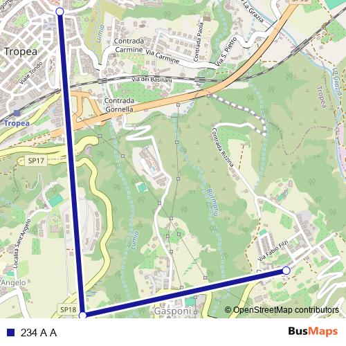 234 A A bus Line Map