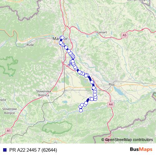 PR A22 2445 7 (62644) bus Line Map