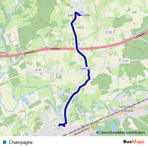 Champagne bus Line Map