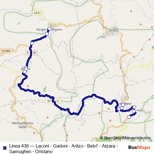 Linea 438 bus Line Map