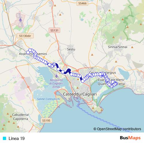 Linea 19 bus Line Map
