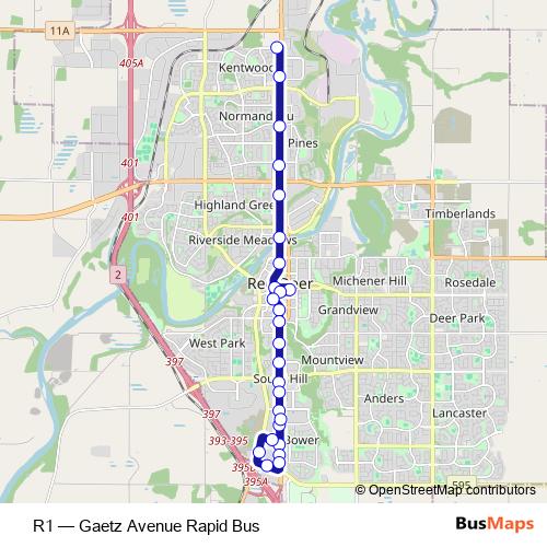 R1 bus Line Map