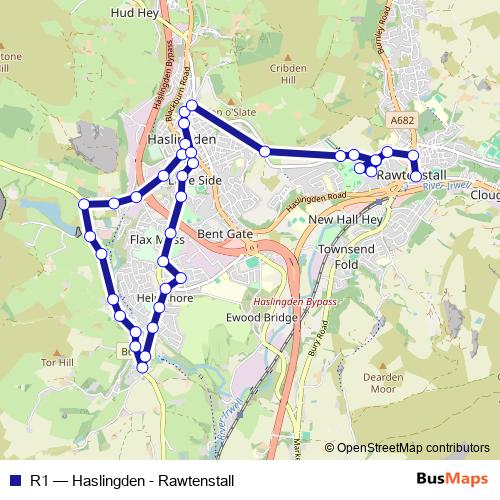 R1 bus Line Map