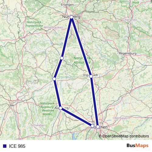 ICE 985 rail Line Map