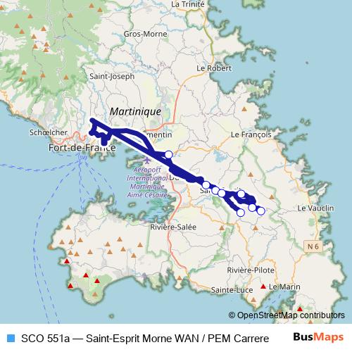 SCO 551a bus Line Map