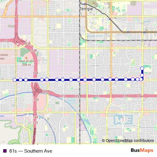 61s bus Line Map