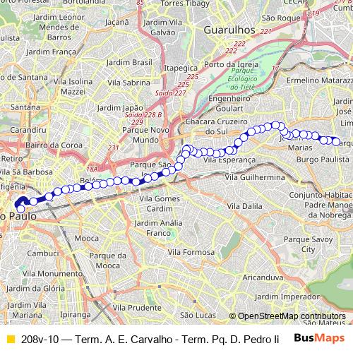 208v-10 bus Line Map