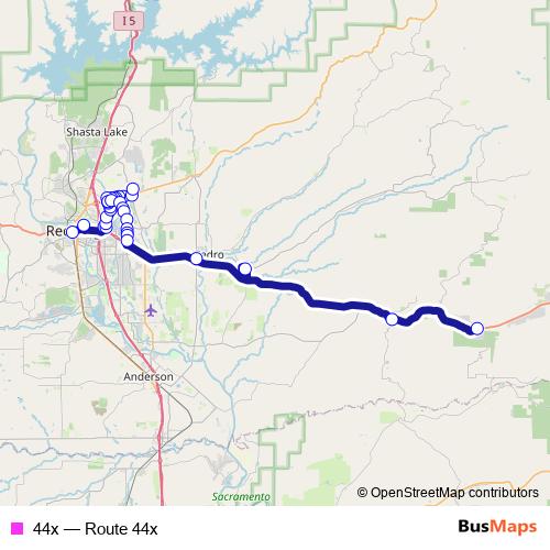 44x bus Line Map