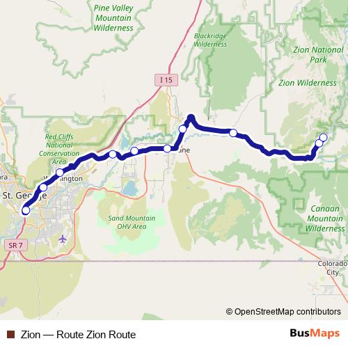 Zion bus Line Map
