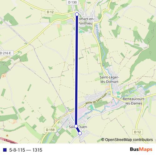 5-8-115 bus Line Map