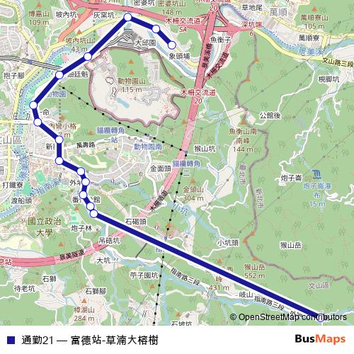 通勤21 bus Line Map