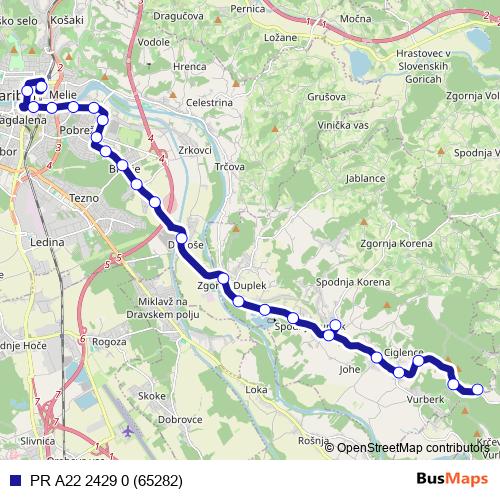 PR A22 2429 0 (65282) bus Line Map