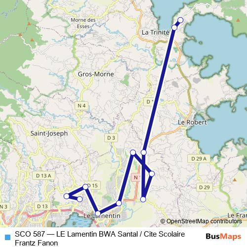 SCO 587 bus Line Map