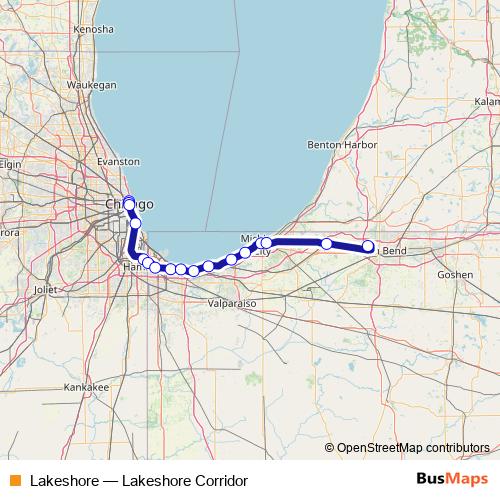 Lakeshore rail Line Map