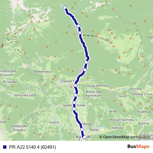 PR A22 5140 4 (62491) bus Line Map