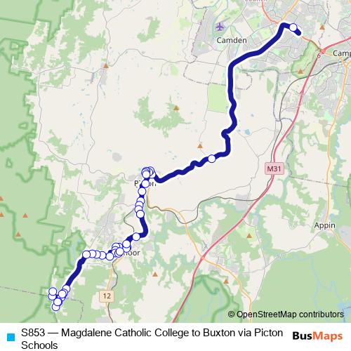 S853 bus Line Map