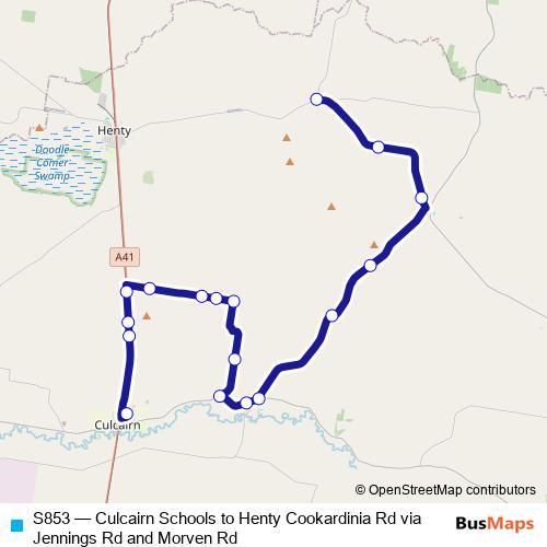S853 bus Line Map