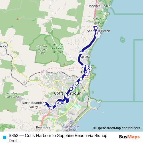 S853 bus Line Map