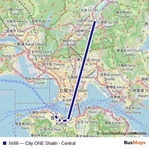 Nr88 bus Line Map