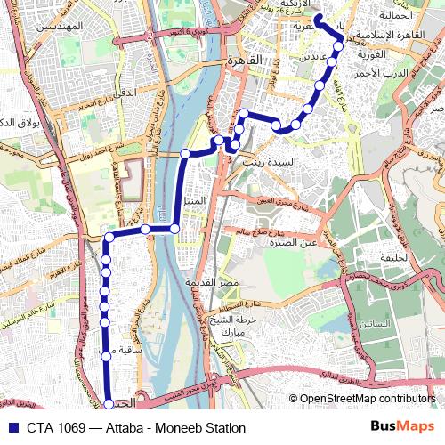 CTA 1069 bus Line Map