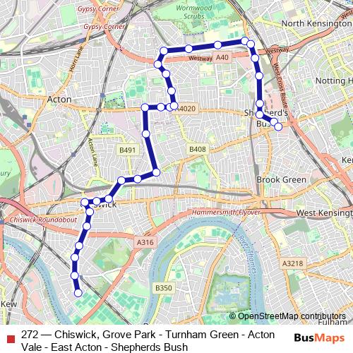 272 bus Line Map