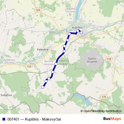 007401 bus Line Map