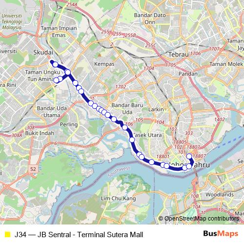 J34 bus Line Map