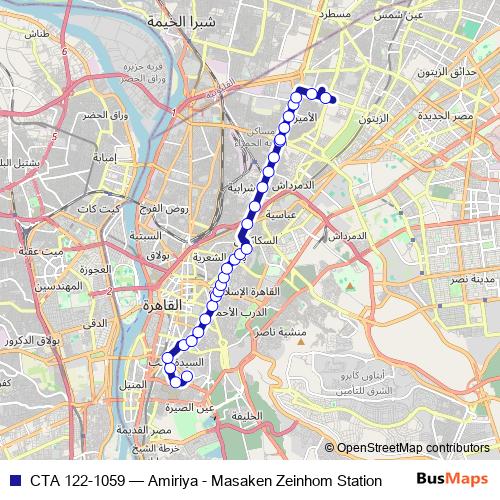 CTA 122-1059 bus Line Map