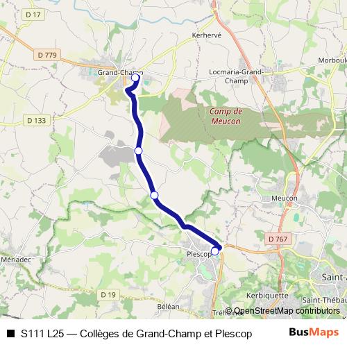 S111 L25 bus Line Map