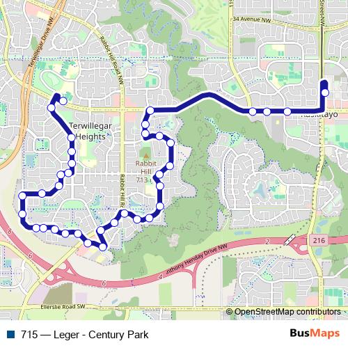715 bus Line Map
