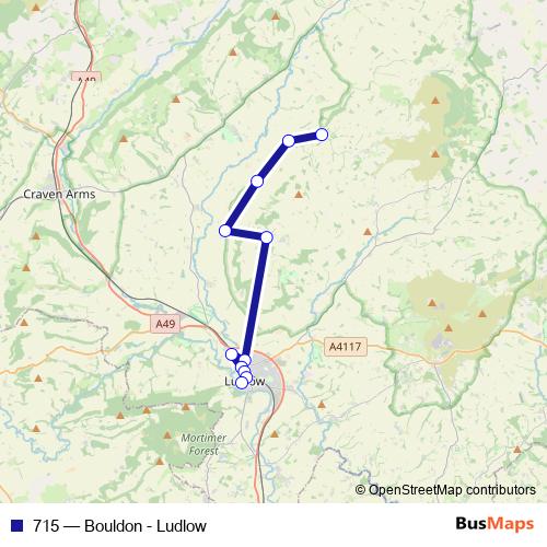 715 bus Line Map