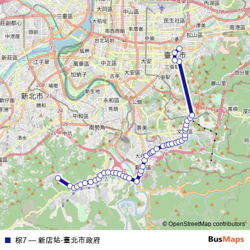 棕7 bus Line Map