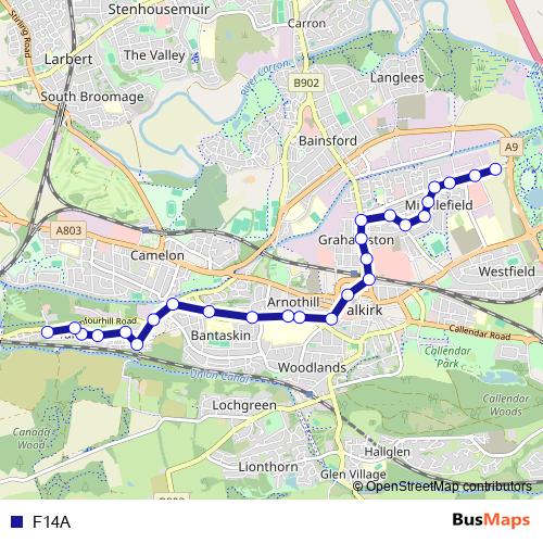 F14A bus Line Map