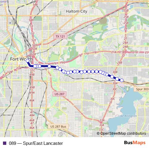 089 bus Line Map