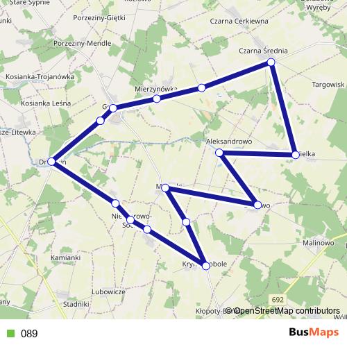 089 bus Line Map
